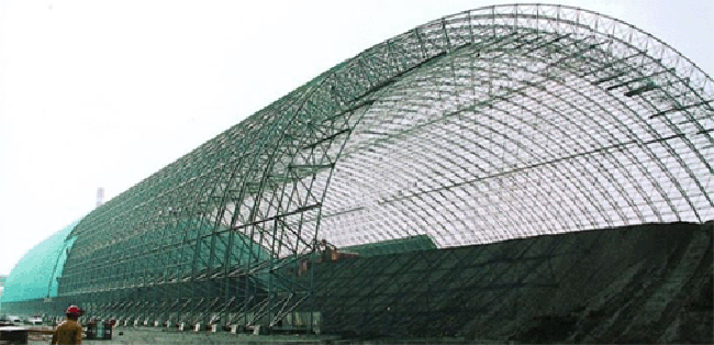 登封热电厂螺栓球网架干煤棚